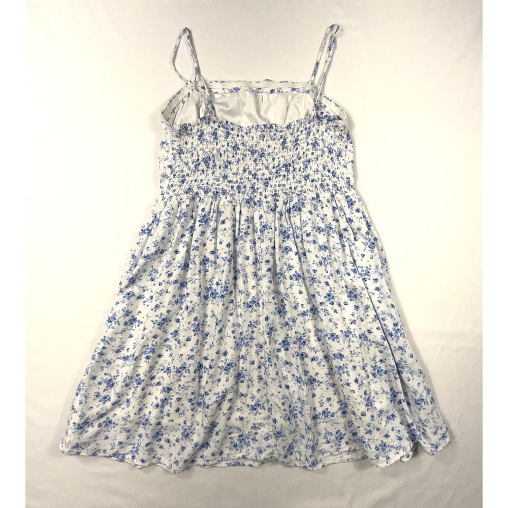 Aeropostale Blue Floral Mini Dress spaghetti straps Sz M - Picture 7 of 11